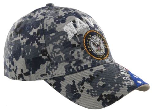 US Navy Seal Patriotic USA Flag Blue ACU Digital Camo Embroidered Cap Hat