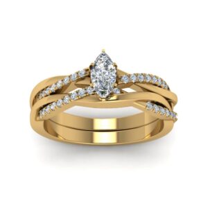 SISGEM 10K 14K 18K Gold Marquise Cut Moissanite Engagement Rings Set,1.84/2.84 CTW Infinity Twist Rings Set for Women Wedding Engagement Anniversary Bands Set Free Engraved (14K-1.84 cttw.)