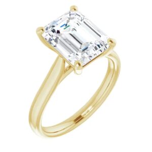 925 Silver, 10K/14K/18K Solid Gold Moissanite Engagement Ring,2.5 CT Emerald Cut Handmade Solitaire Ring, Diamond Wedding Ring for Women/Her Anniversary Ring, Birthday Gift,VVS1 Colorless Rings