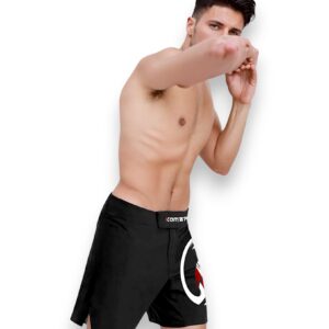 KOMBAT USA Men's MMA Shorts – Baseline Grappling & Fight Shorts | Athletic Shorts | Muay Thai BJJ Training Jiu Jitsu No Gi (as1, Alpha, x_l, Regular, Regular, Black)