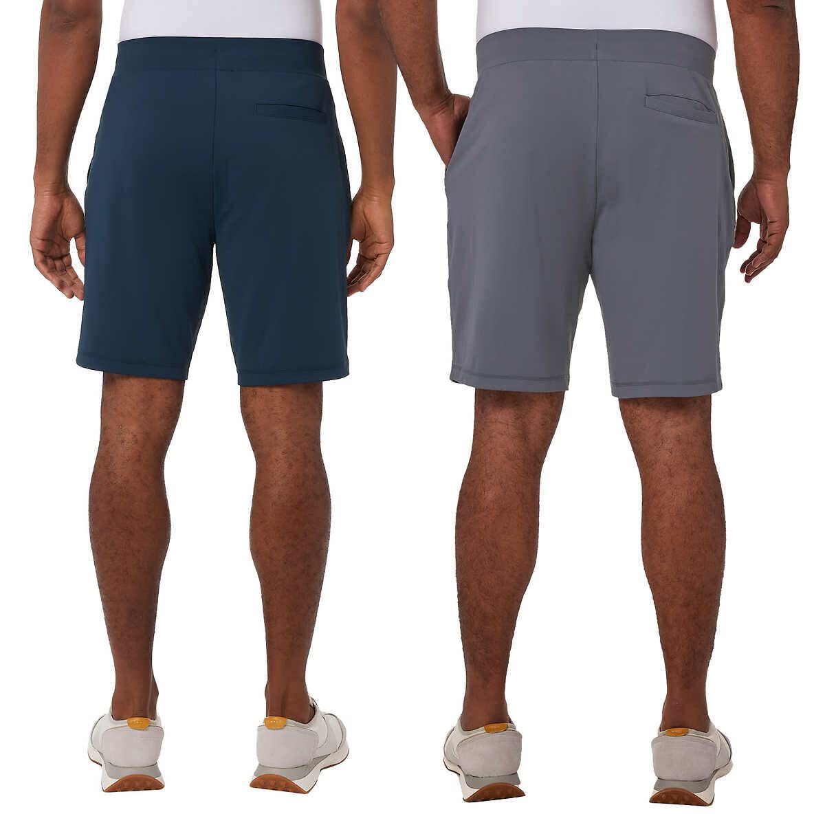 32 DEGREES Cool Men's 2 Pack Stretch Comfort Active Performance Shorts (as1, Alpha, xx_l, Regular, Regular, Gray/Navy)