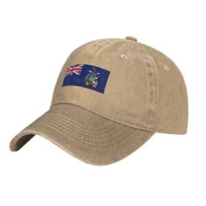 imeegien flag of south georgia and the south sandwich islands baseball cap for men women vintage cowboy hat adult casquette natural