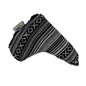 salt and pepper hand woven blade putter cover with magnetic closure sunfish golf