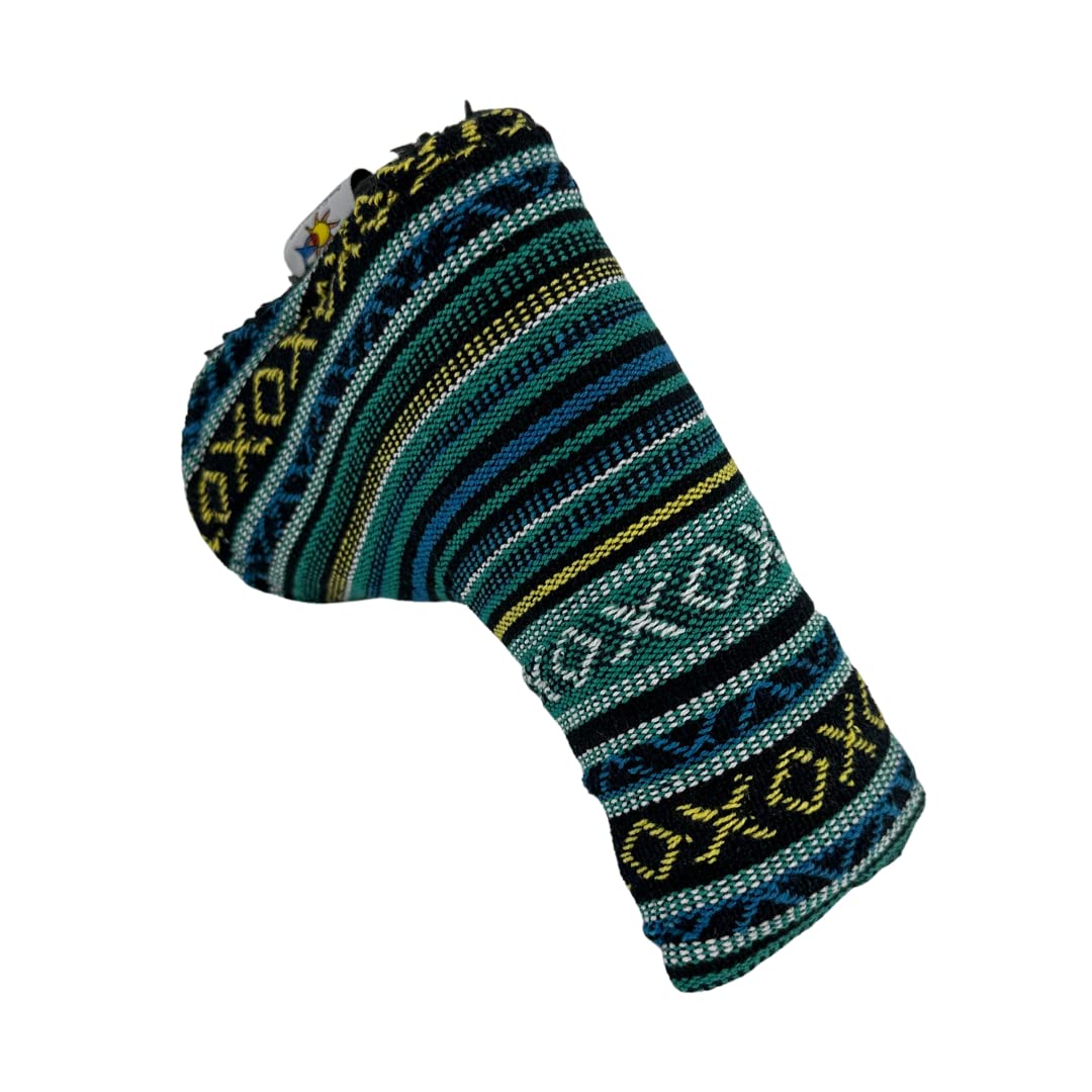 Peacock Hand Woven Blade Putter Cover with Magnetic Closure Sunfish Golf