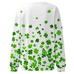 St. Patrick's Day Women's 2023 New Green Shamrock Clover Sweatshirt Tee Shirt Loose Stylish Blouses Top Saint Shirts