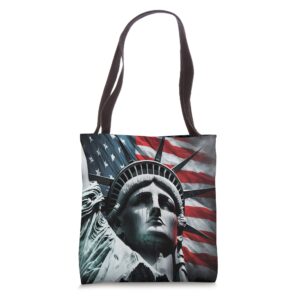 beautiful liberty america united patriotic pride design tote bag