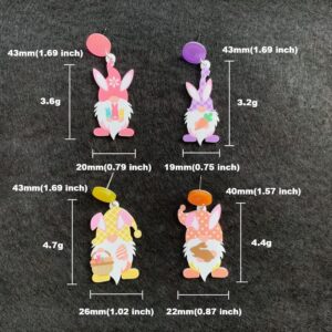 Easter Acrylic Dangle Earrings Cute Rabbit Gnome Drop Earrings for Women Holiday Jewelry Gifts