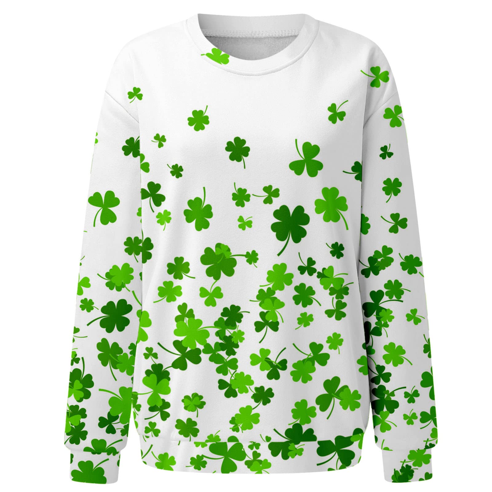 St. Patrick's Day Women's 2023 New Green Shamrock Clover Sweatshirt Tee Shirt Loose Stylish Blouses Top Saint Shirts