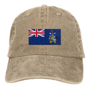 IMEEGIEN Flag of South Georgia and The South Sandwich Islands Baseball Cap for Men Women Vintage Cowboy Hat Adult Casquette Natural