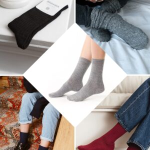 3 Pairs Womens Merino Wool Socks | Steven | Ladies Lightweight Warm Boot Socks (4-6, Dark Grey)