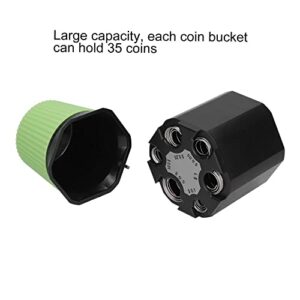 2Layer Car Holder and Cash Organizer for Vehicle Use - Portable Money Bank with Paper Money Storage Container - Black and Green Money Box - Dollar Bill Saver for Car