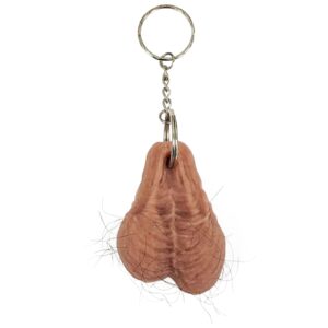 Unthyoo Funny Hairy Keyring Car Keychain Gift for Him Her Boy Girl, 1PC Charm Bag Keychain for Fun, Gift for Family, Friend, Lover (A)