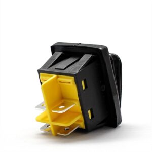 NOVOCE Micro Switch Rocker Switch on Off 30A/250V Heavy Duty 4 pin DPST IP67 Sealed Waterproof t85 Auto Boat Marine Rocker Switch Black no LED