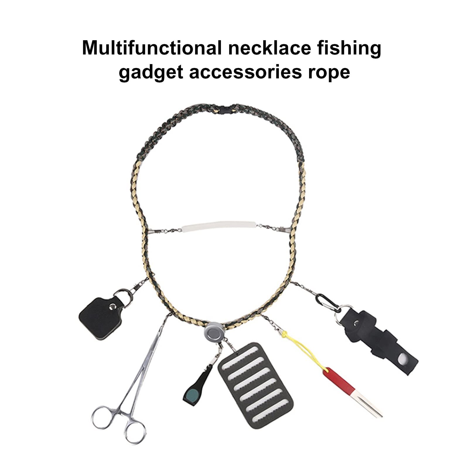 MEFESE Fishing Lanyard Retention Rope Tool Colorful Fly Necklace Fishing Rope Tools Holder for Outdoor Fishing Tackle Accessories