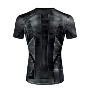 jiazery QZ Man Superhero Compression Shirt Short Sleeve Bat Base Layer Underwear (S)