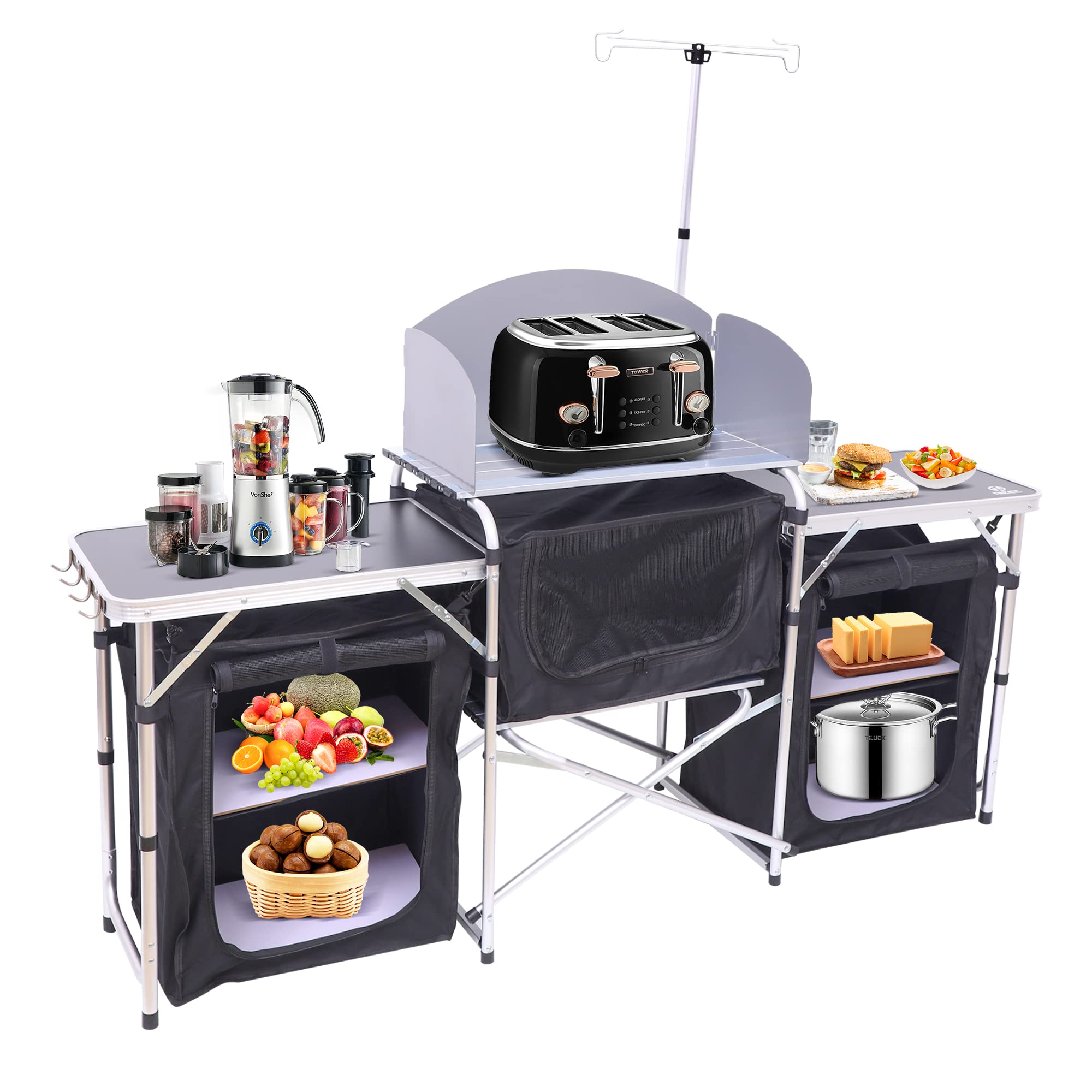 Nice C Camping Kitchen Station + Low Beach Chair