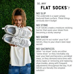 FLAT SOCKS No Show Socks, Sockless Shoe Liner, No Slipping, No Stinking, Washable Barefoot Shoe Insert for Men and Women, Sand, Large