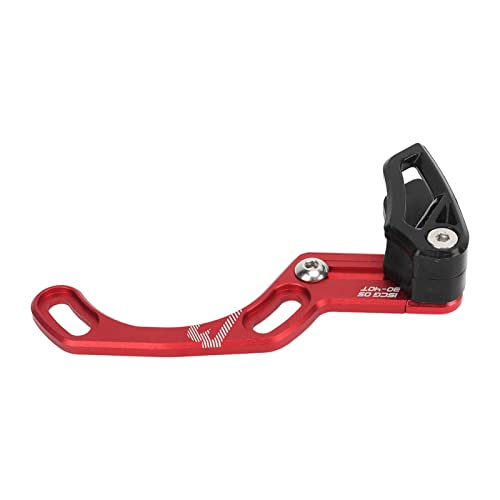 Jopwkuin Cycling Chain Guide, Aluminum Alloy Easy Installation Red High Strength Bike Chain Guide Single Disc Replacement for Road Bike