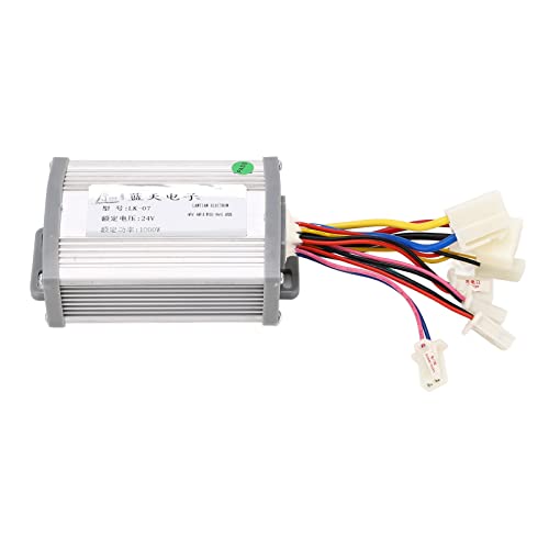 24V 1000W Brush Motor Controller, Speed Controller and Throttle Heat Dissipation Stable Speed Undervoltage Protection with Key for Electric Bicycle