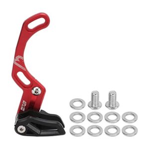 Jopwkuin Cycling Chain Guide, Aluminum Alloy Easy Installation Red High Strength Bike Chain Guide Single Disc Replacement for Road Bike