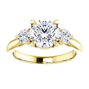 14k gold 3 ct round cut vvs1 colorless moissanite engagement ring for woman bridal set handmade diamond wedding, anniversary rings for gift (4)