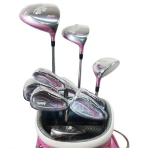 ENEMO New Women Compatible with Golf Clubs Efil Compelete Set of Driver 3 5 Wood Irons Bag L Flex Graphite Shaft No Bag (Color : Purple with Bag)