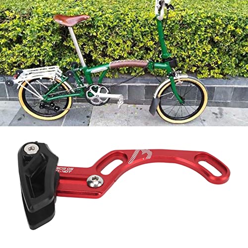 Jopwkuin Cycling Chain Guide, Aluminum Alloy Easy Installation Red High Strength Bike Chain Guide Single Disc Replacement for Road Bike