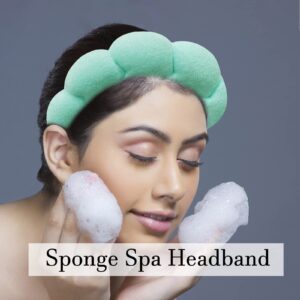 Sponge Spa Headband for Washing Face, 1 Pack Makeup Headbands for Women Girls, Wash Spa Yoga Sports Shower Head Band Terry Towel Cloth Hair Band for Skincare, Makeup Removal