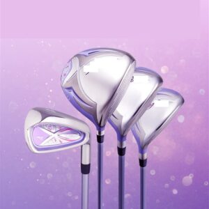 ENEMO New Women Compatible with Golf Clubs Efil Compelete Set of Driver 3 5 Wood Irons Bag L Flex Graphite Shaft No Bag (Color : Purple with Bag)