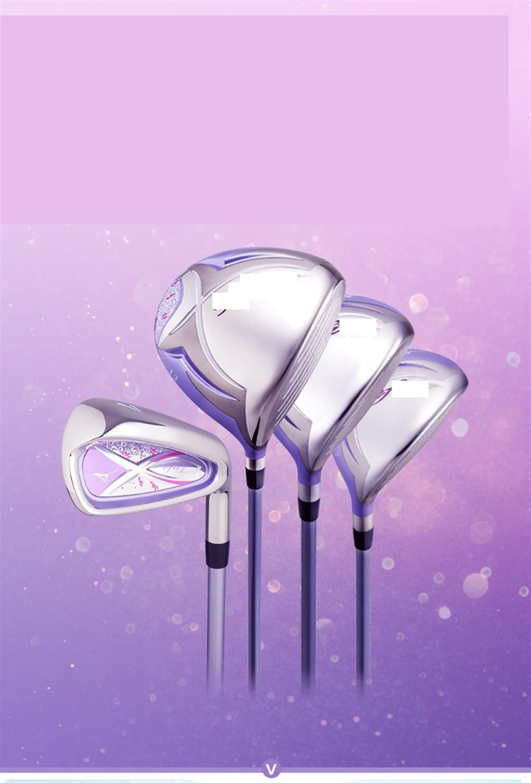 ENEMO New Women Compatible with Golf Clubs Efil Compelete Set of Driver 3 5 Wood Irons Bag L Flex Graphite Shaft No Bag (Color : Purple with Bag)