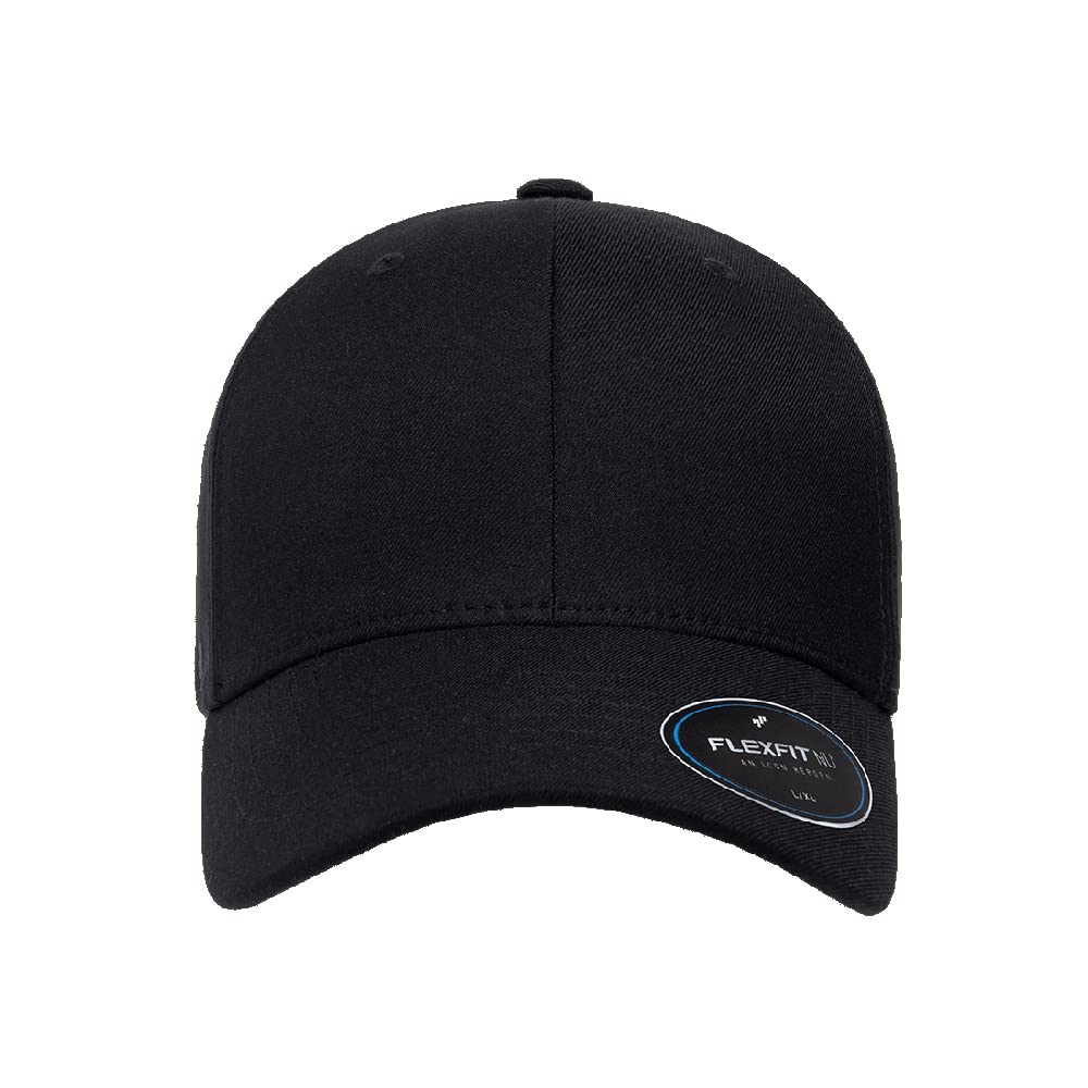 The Hat Pros | Flexfit NU Tri-Layer Men's Athletic Baseball Hat Fitted 6100NU Cap (as1, Alpha, l, x_l, Black)