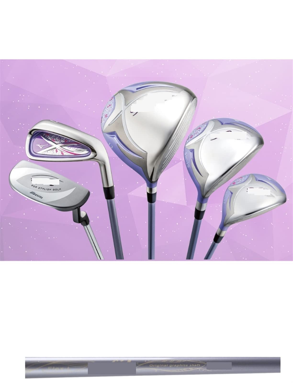 ENEMO New Women Compatible with Golf Clubs Efil Compelete Set of Driver 3 5 Wood Irons Bag L Flex Graphite Shaft No Bag (Color : Purple with Bag)