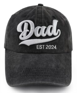 new dad gifts for men, funny dad est 2024 hat, adjustable cotton 3d embroidered world's best dad baseball cap, fathers day birthday gifts for him husband papa daddy friends