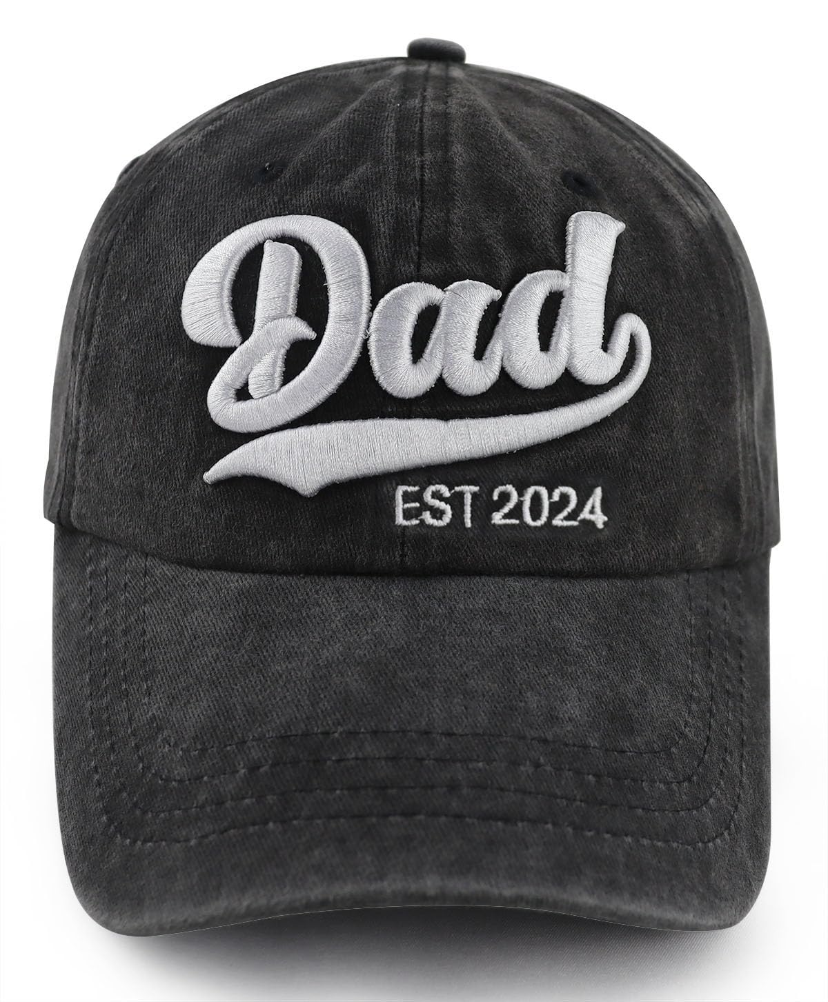 New Dad Gifts for Men, Funny Dad Est 2024 Hat, Adjustable Cotton 3D Embroidered World's Best Dad Baseball Cap, Fathers Day Birthday Gifts for Him Husband Papa Daddy Friends