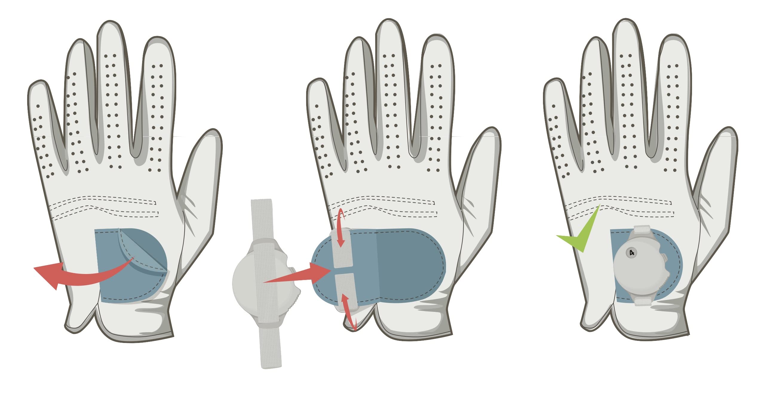 No Worry Sports Original Stroke Counter with Universal Golf Glove Fastener