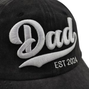 New Dad Gifts for Men, Funny Dad Est 2024 Hat, Adjustable Cotton 3D Embroidered World's Best Dad Baseball Cap, Fathers Day Birthday Gifts for Him Husband Papa Daddy Friends