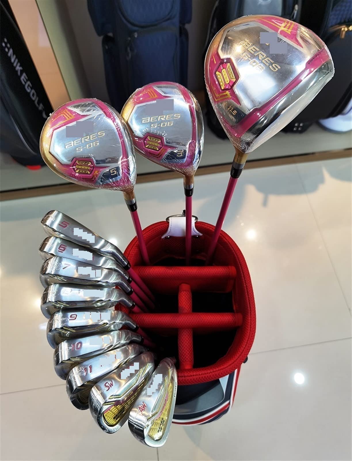 ENEMO Women's Golf Complete Set Compatible with Honma Beres IS-06 4 Star Club Set Driver Fairway Iron Putter Graphite Shaft L Flex (No Bag (Color : 13pcs no Bag)