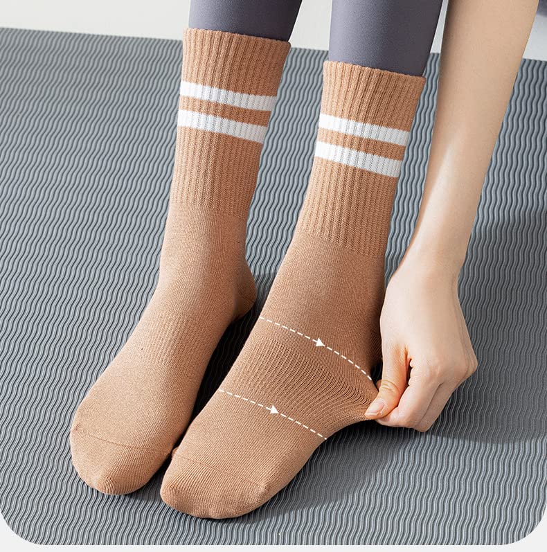 EGEN Cute Yoga Socks for Women Man Novelty Print Non Skid Socks Non Slip Grip for Pilates Barre Ballet Sport (Pink-3pcs)