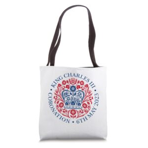 2023 coronation king charles uk british crown emblem logo tote bag