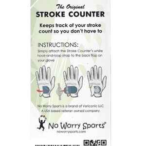 No Worry Sports Original Stroke Counter with Universal Golf Glove Fastener