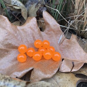 My Style Baits Fishing Beads,12mm Artificial Round Float Fishing Eggs for Freshwater Rivers, Soft Steelhead Salmon Beads (Orange)