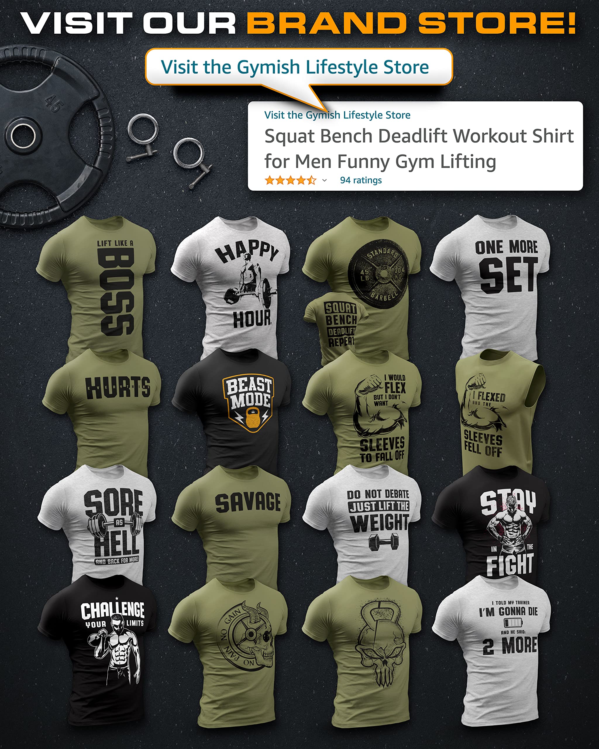 Set Goals Gym Exercise Motivational Workout Lifting T-Shirt for Men (MD, Set Goals Warm Grey)