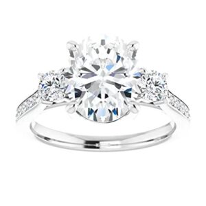 4 ct oval cut vvs1 colorless moissanite engagement ring set, wedding/bridal ring set, sterling silver vintage antique anniversary classic ring sets gift for woman (4)