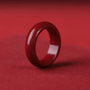 Uarein FengShui Cinnabar Rings for Women Men Feng Shui Lucky Rings Red Cinnabar Feng Shui Rings Attract Wealth Money Rings Protection Amulet Rings Good Luck Jewelry Gifts (16mm)