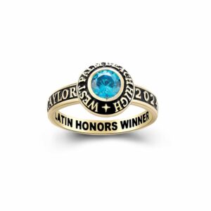 JNJ Women's Class Ring, personalized for high school and college graduates, Sterling Silver, Birthstone Class Ring, Classy collection-Jour Nouveau Jewelry (Platinum)