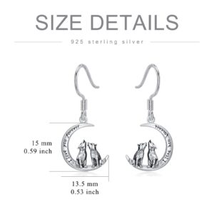 Wolf Earrings 925 Sterling Silver Wolves Dangle Earrings Hypoallergenic Wolf Jewelry Gifts for Women