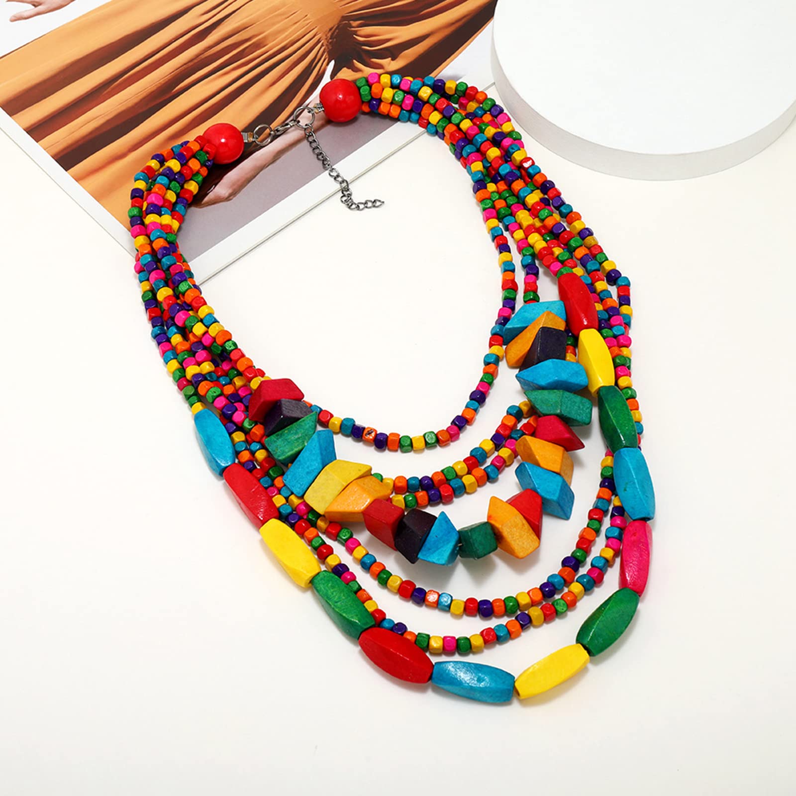 choice of all African Jewelry for Women African Necklace Earring Set for Black Women Chunky Necklace Colorful Beaded Necklace African Outfits Shirt Dress Jewelry Accessories