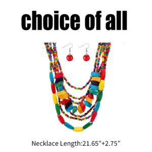 choice of all African Jewelry for Women African Necklace Earring Set for Black Women Chunky Necklace Colorful Beaded Necklace African Outfits Shirt Dress Jewelry Accessories