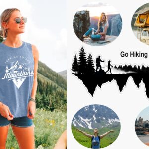 Summer Travel Camping Adventure Tops for Women Casual Girls Trip Mountain Natural Scenery Bear Graphic Tank Tops Cotton Sleeveless Loose Fit Plus Size Top Shirts Blue,XL