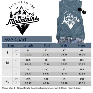 Summer Travel Camping Adventure Tops for Women Casual Girls Trip Mountain Natural Scenery Bear Graphic Tank Tops Cotton Sleeveless Loose Fit Plus Size Top Shirts Blue,XL